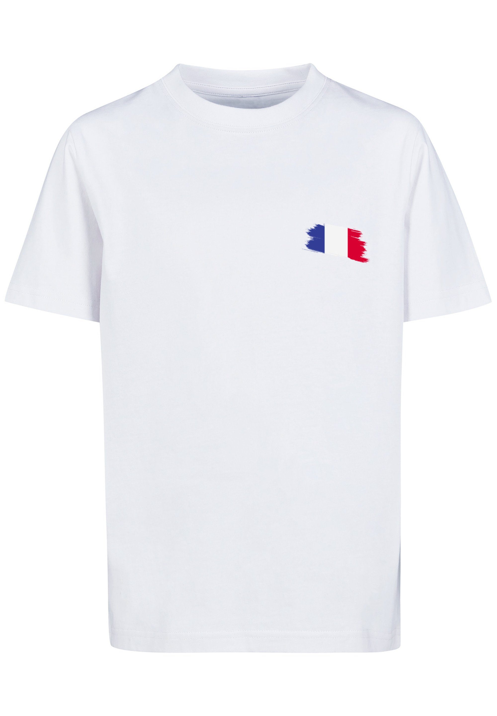 T-Shirt Flagge Print F4NT4STIC Fahne Frankreich France weiß
