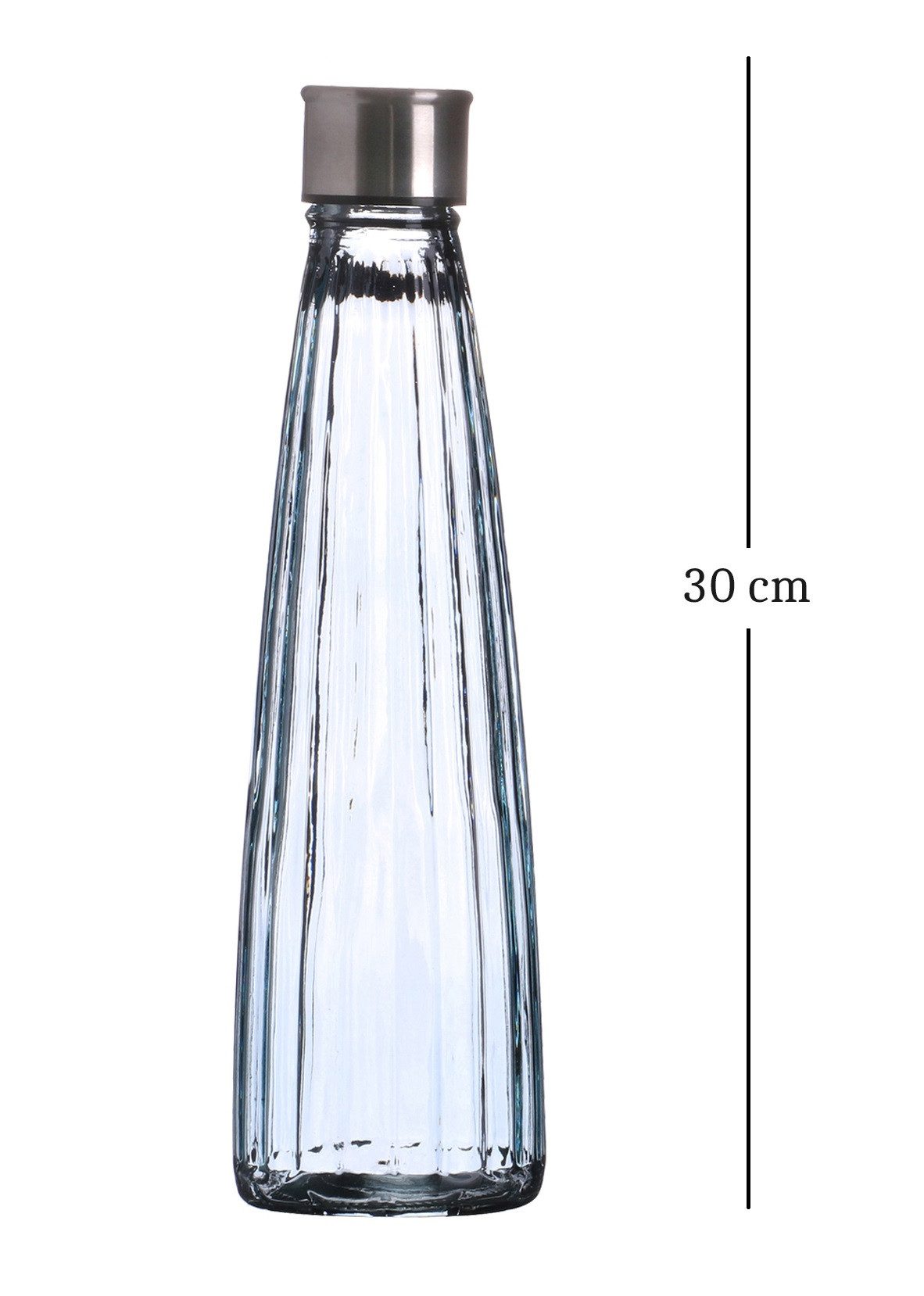 WestCraft Wasserkaraffe Vintage Glas-Wasserflasche 750ml – Diamant oder Linear – Pastellfarben, (1-tlg), Einzeln oder im Set – luftdicht, wiederverwendbar, stylisch & stilvoll