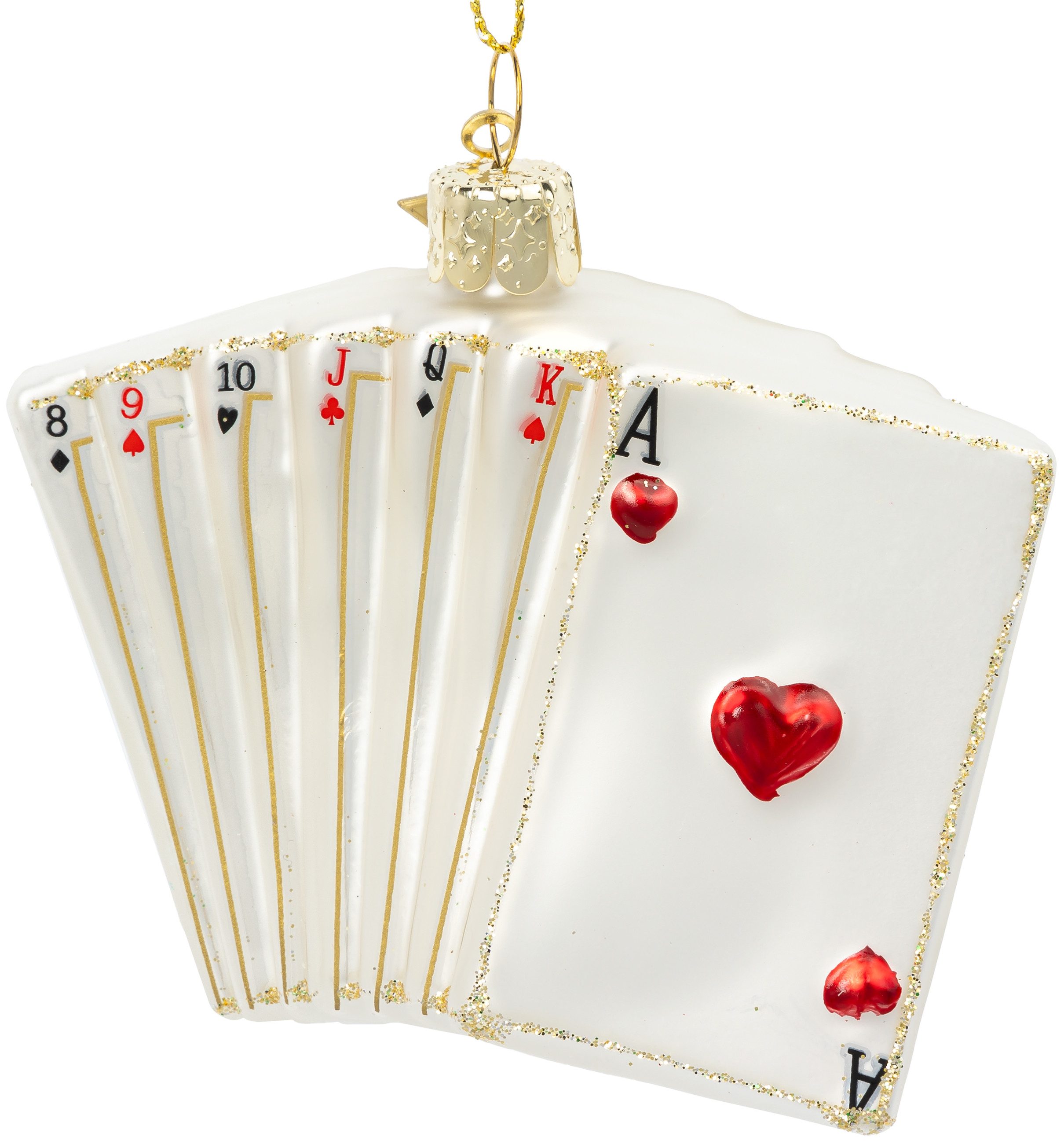 Christbaumschmuck BS595 Poker Karten Glas Ornament Weihnachtsbaum Anhänger