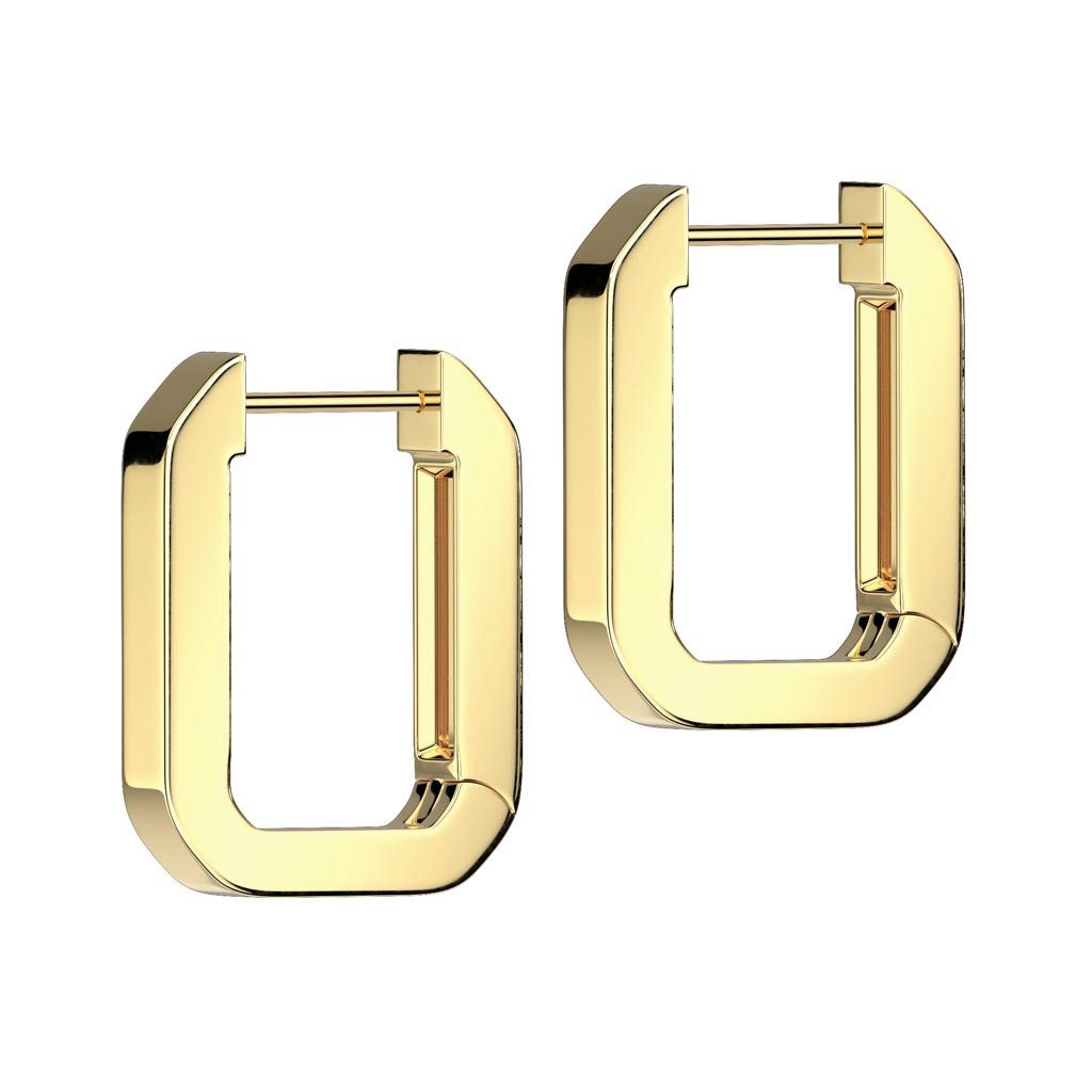 viva-adorno Paar Creolen eckig Edelstahl Damenohrringe rechteckig Ohrringe günstig online kaufen