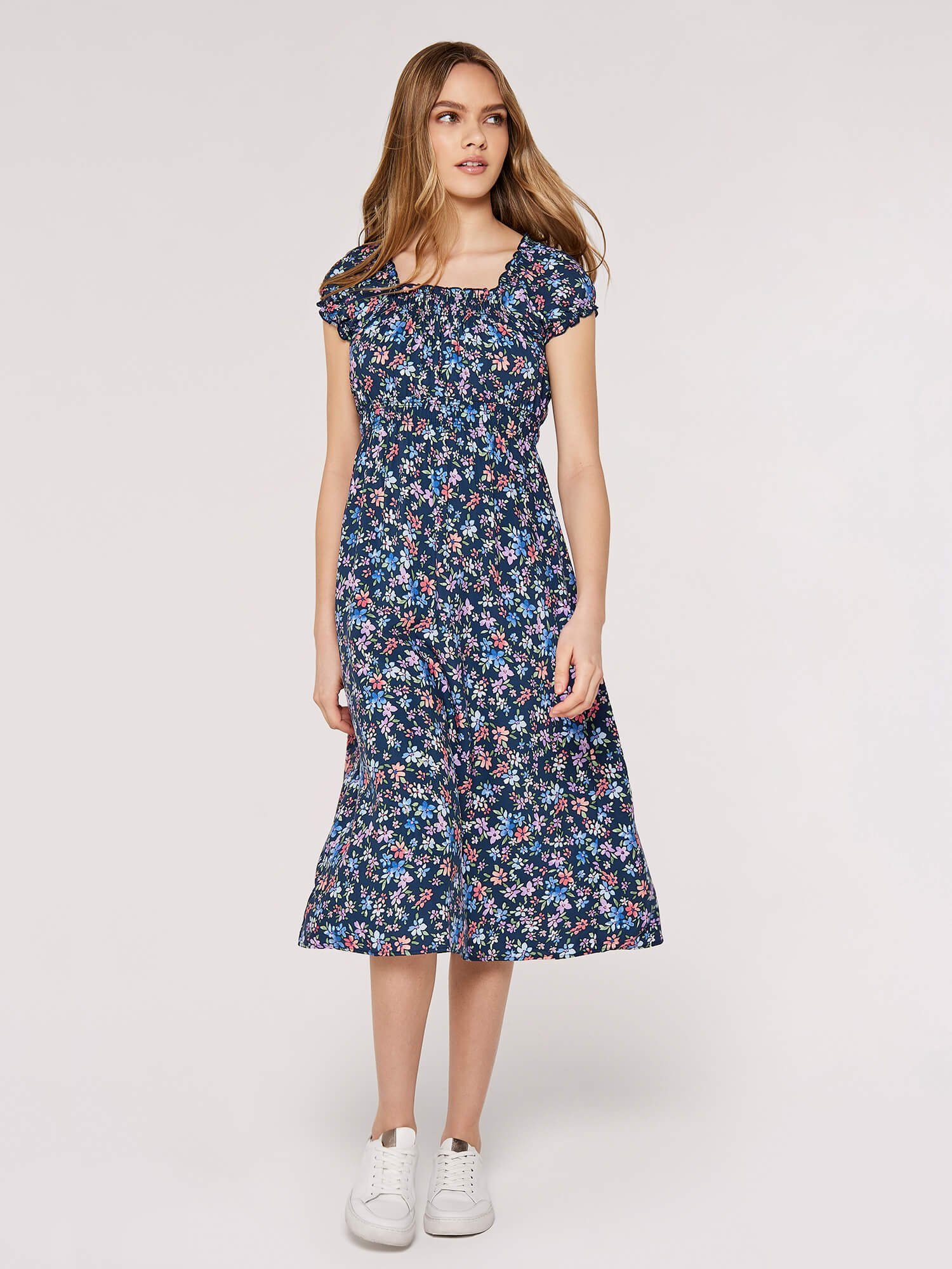 Apricot Druckkleid Milkmaid Ditsy Midi Dress, günstig online kaufen