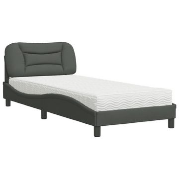 vidaXL Bett Bett mit Matratze Dunkelgrau 80x200 cm Stoff