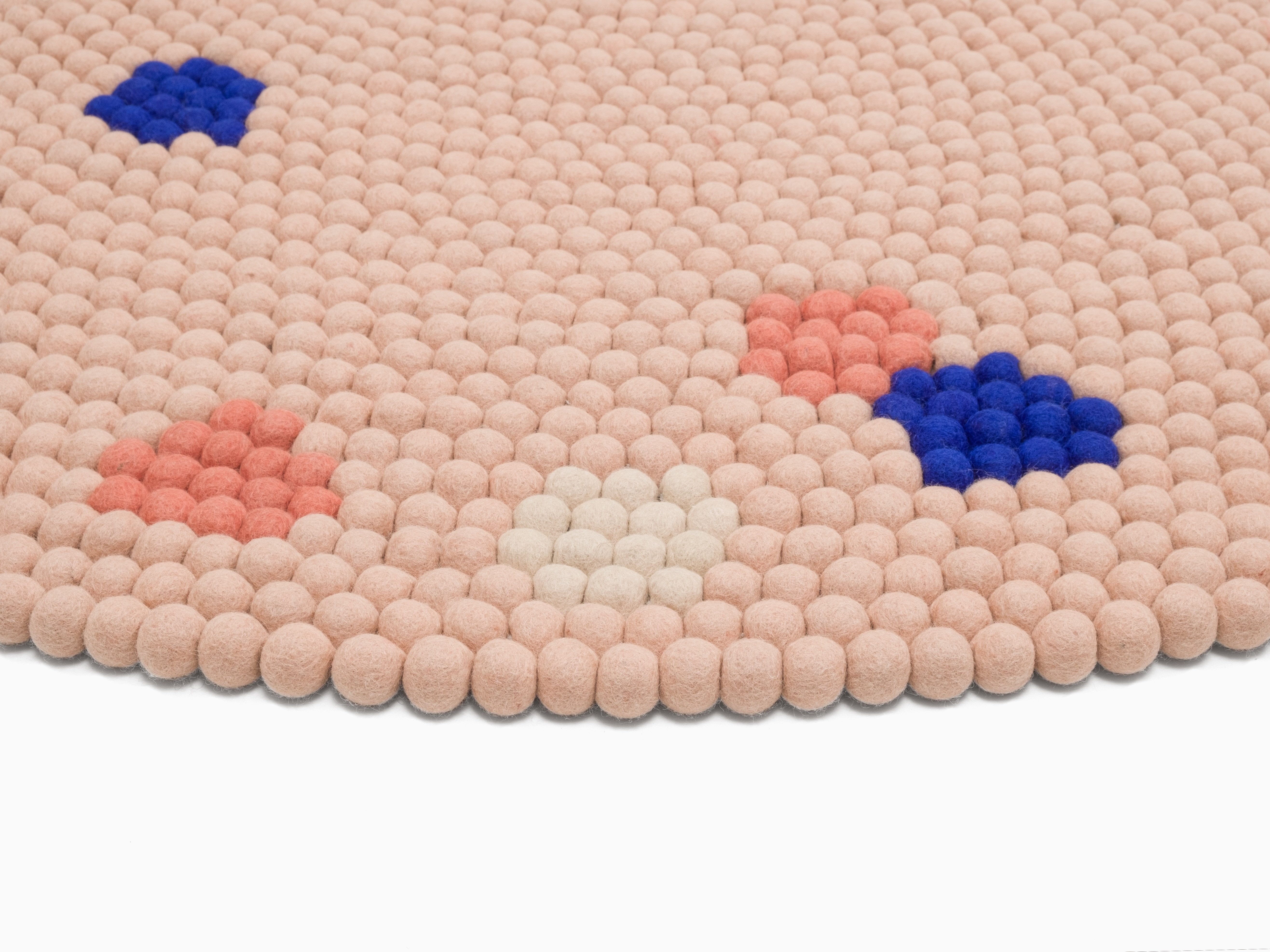 myfelt Wollteppich Terra Filzkugelteppich rund, 100% reine Schurwolle, in verschiedenen Größen und Farben erhältlich