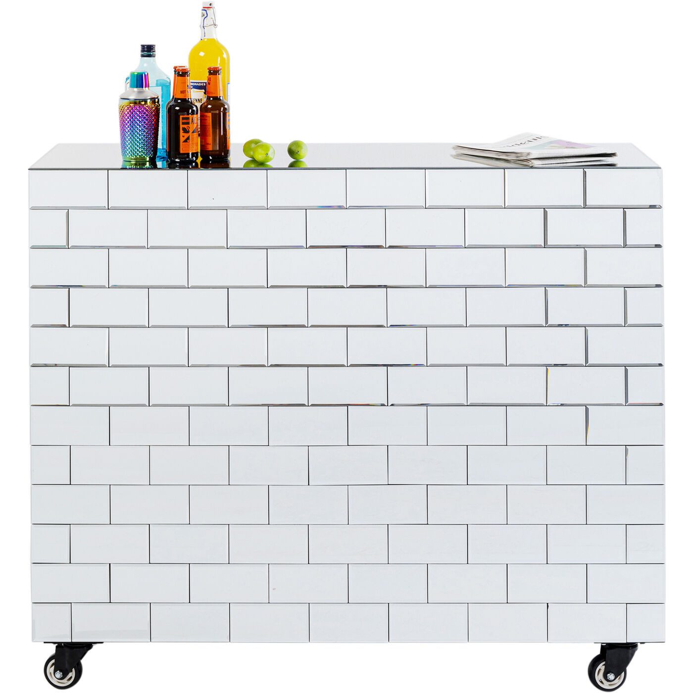 Kare Design Bartisch Solea Mirror, 120x48 cm, mit Flaschenregal