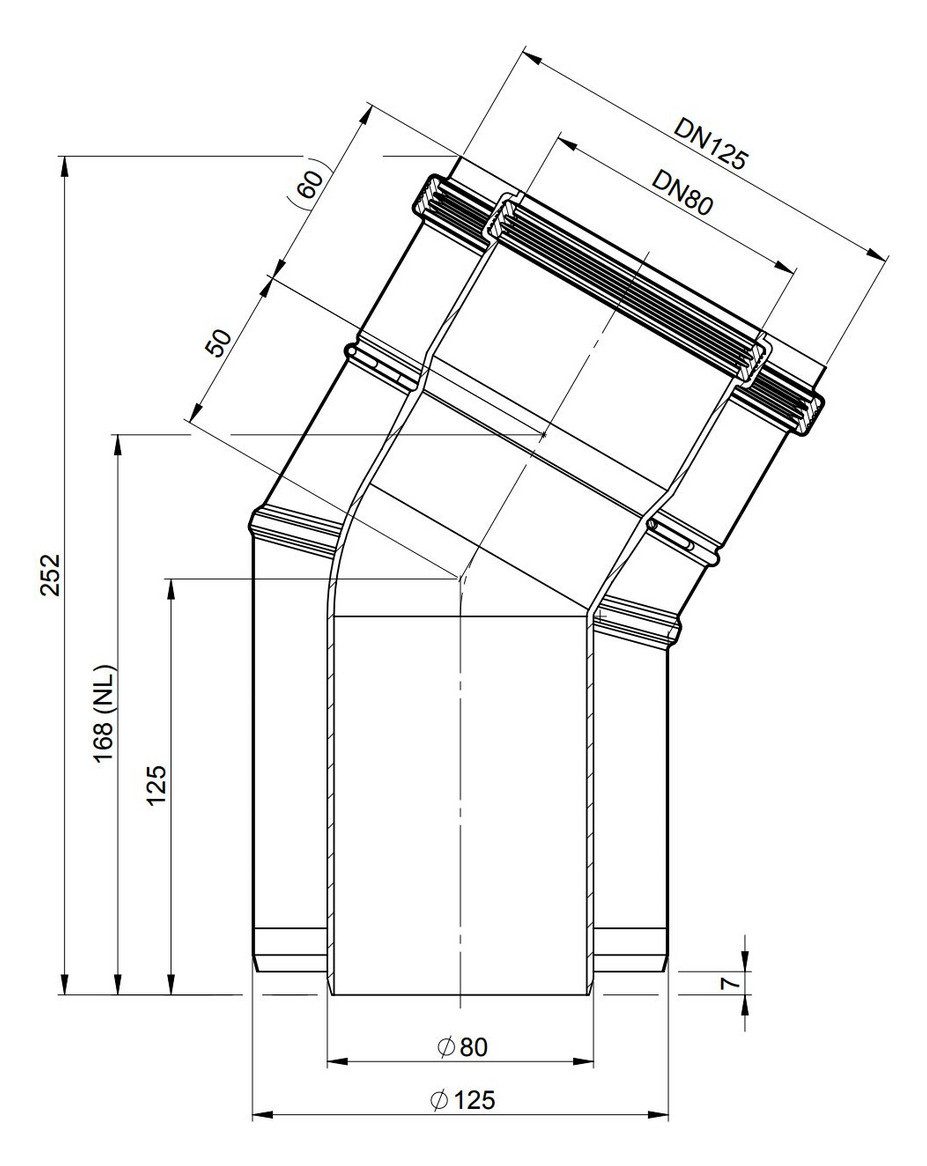 Thumbnail - ATEC Abgastechnologie PP-Rohr ATEC Schornstein 30°-Bogen DN80/125 konzentrisch 1414, DN80/125, 80 mm, 30 °