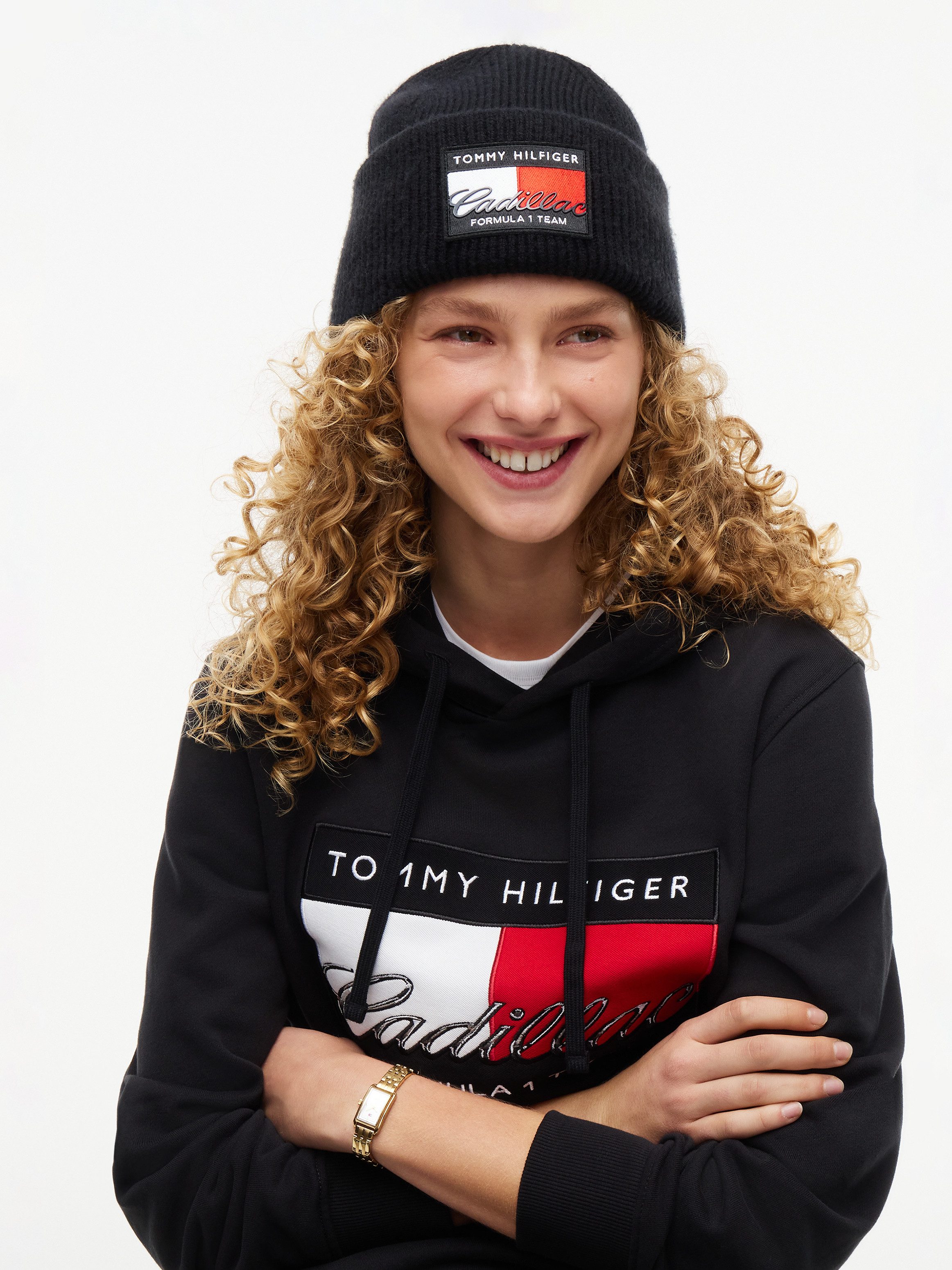 Tommy Hilfiger Beanie TH x Cadillac Formula 1® Team-Flag-Logo Wollmix, Unisex