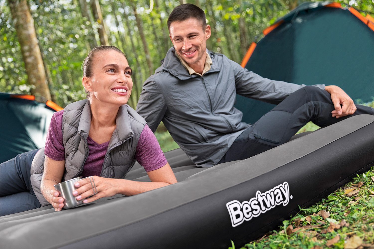 Bestway Luftbett TriTech, (Packung, 1-tlg., mit USB-Elektropumpe 191 x 137 x 30 cm), Aufpumpdauer: 180-240 Sekunden