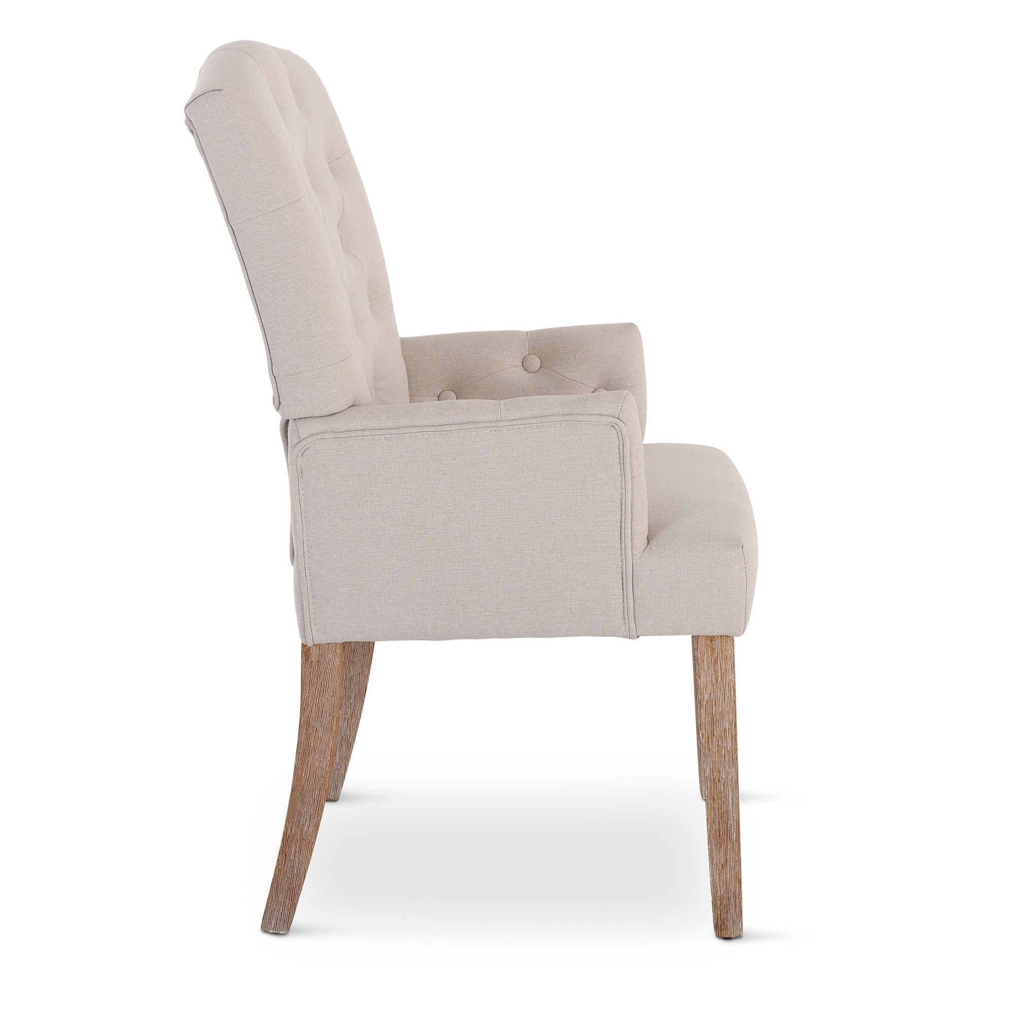 Raburg Esszimmerstuhl Polsterstuhl mit Armlehnen, Chesterfield-Design, Bein günstig online kaufen