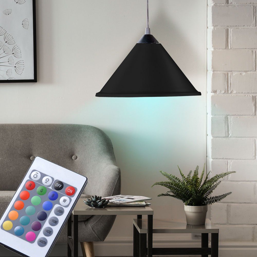etc-shop LED Pendelleuchte, Leuchtmittel inklusive, Warmweiß, Farbwechsel, Decken Pendel Leuchte Wohn Zimmer Hänge Lampe Dimmer