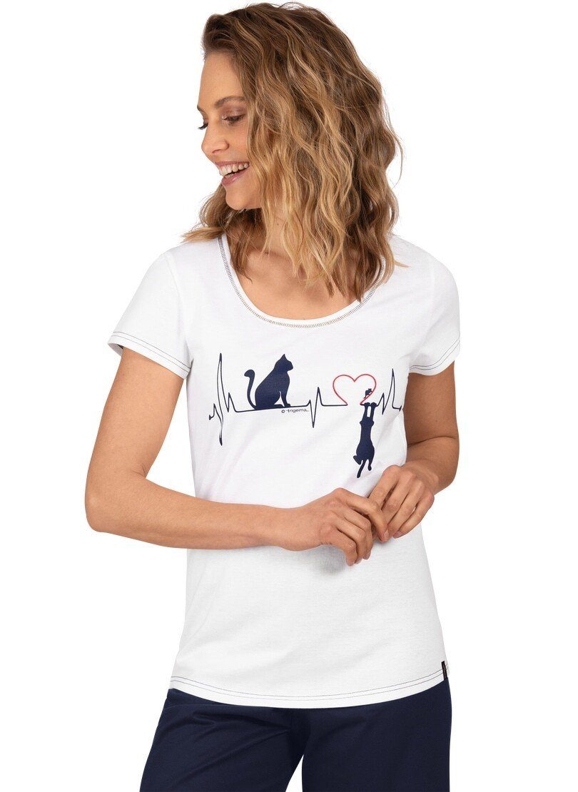 Trigema T-Shirt mit TRIGEMA Atemberaubendes tollem Print T-Shirt