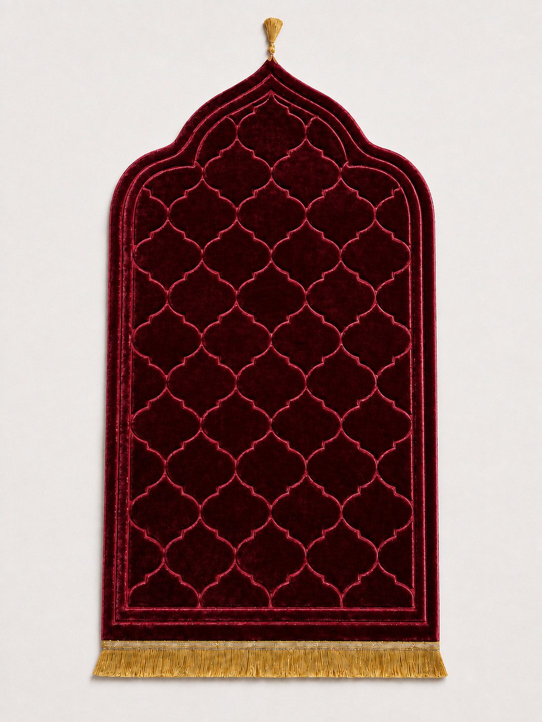 Aymasal Designteppich Gebetsset mit Teppich und Gebetskette, 2-tlg., 70 × 110 cm, Oberer Bereich spitz, Gebetsteppich und Tesbih; zweiteilig; ideale Geschenkidee