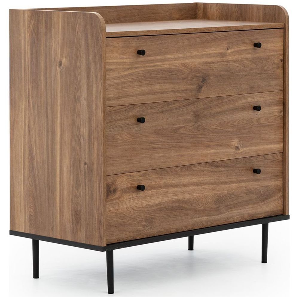 Lomadox Kommode VAREDO-132, Eiche Nb. Wohnzimmer Möbel im modernen Vintage Design 90/90/45 cm