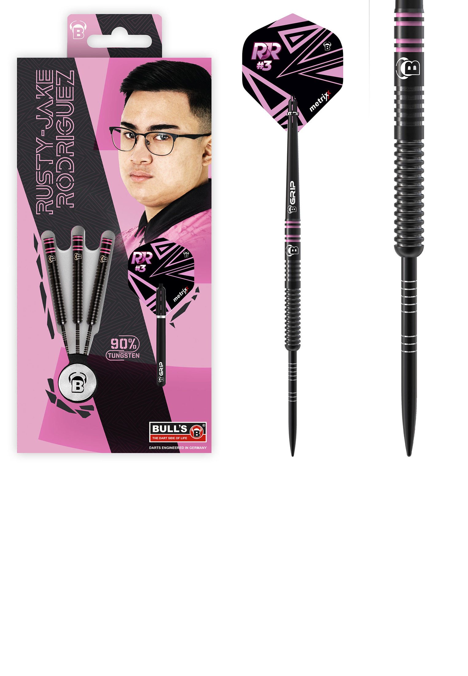 BULL'S Dartpfeil Rusty Jake Rodriguez Dartpfeile Darts-Set Profi, unisex neutral