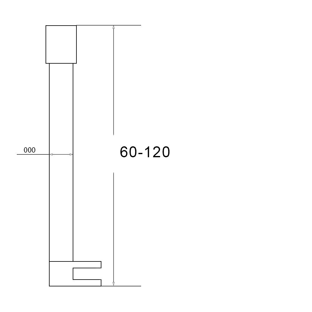 (1-St), Aloni 60 cm Wand 120 ausziehbar Duschwand-Stabilisationsstange Aloni ST001, Stabilisierungsstange
