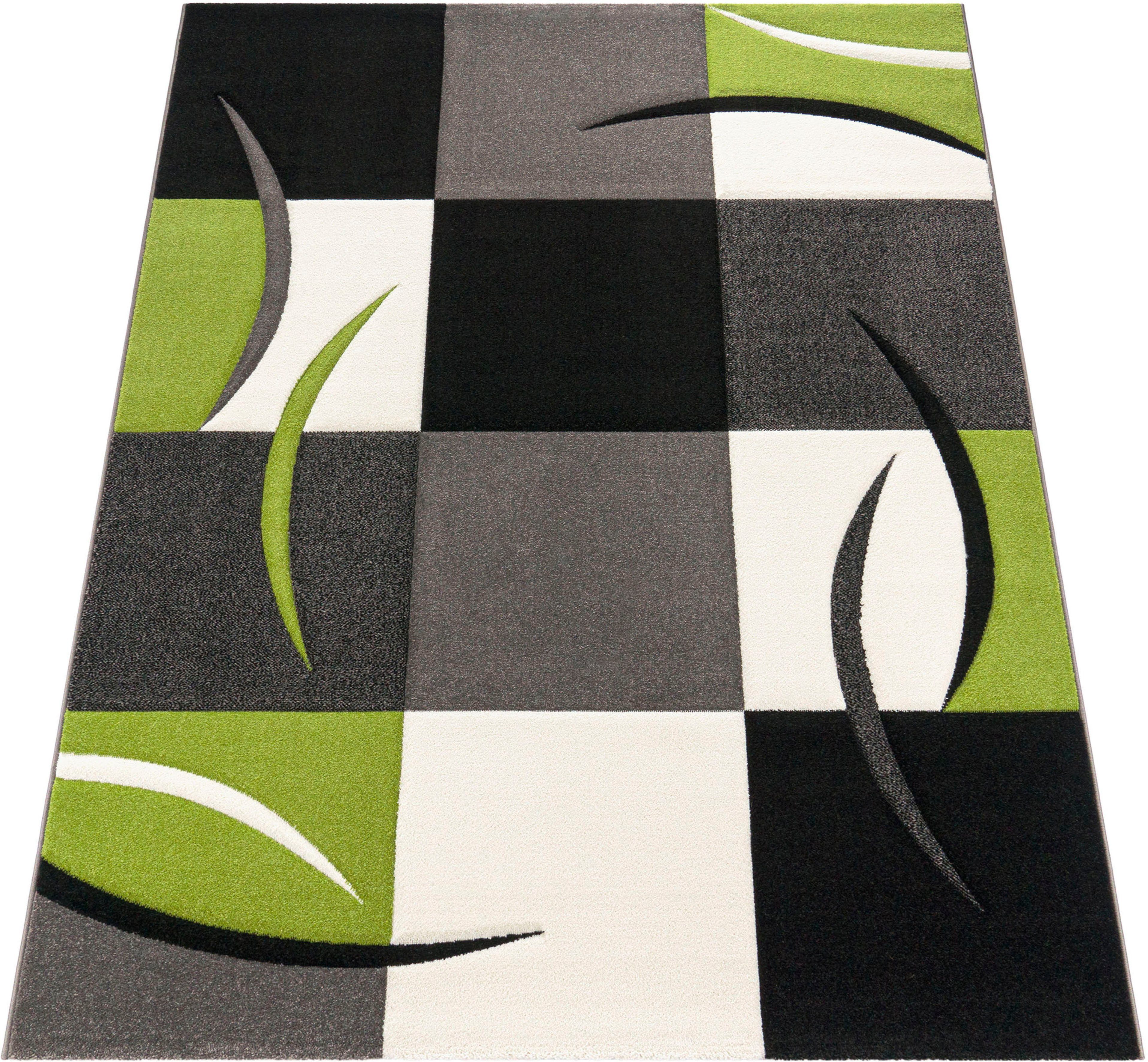 Paco Home Teppich Diamond 665, rechteckig, Höhe: 17 mm, Karo Muster, 3D-Des günstig online kaufen