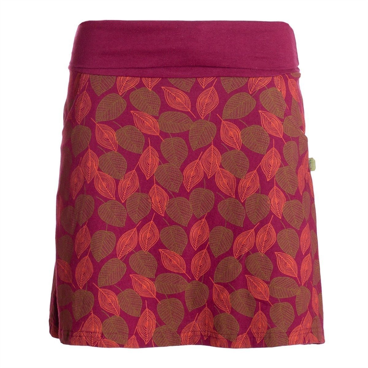 Vishes Jerseyrock knielang Baumwolle Blumen-Muster breiter Bund mit Kordel-Zug Taschen Alternative Bekleidung, Ethno, Hippie, Retro Style