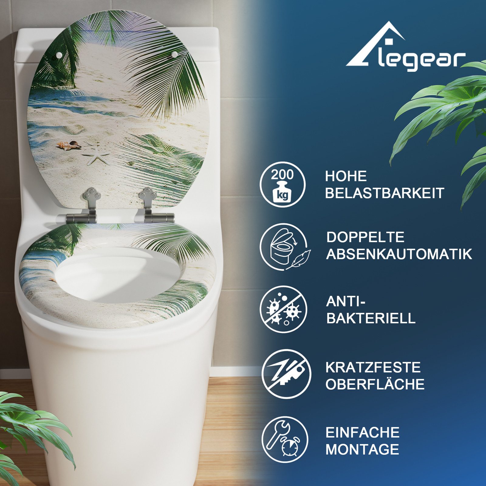Elegear WC-Sitz Holz Toilettendeckel mit Doppelte günstig online kaufen