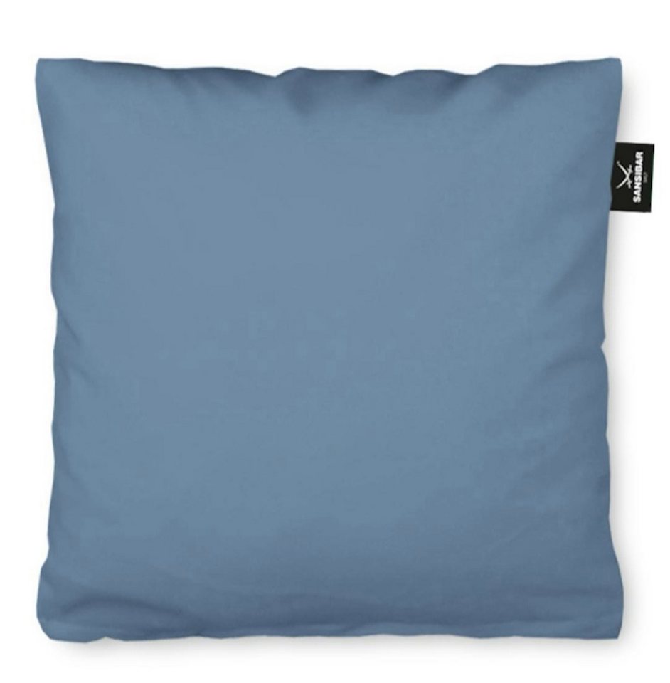 Sansibar Sylt Kissenbezug Uni Jersey Kissenhülle, 80x80 cm, mit edlem Sansibar Fähnchen am Steg, (1 Stück), perfekter, faltenfreier Sitz, Antipilling Ausrüstung