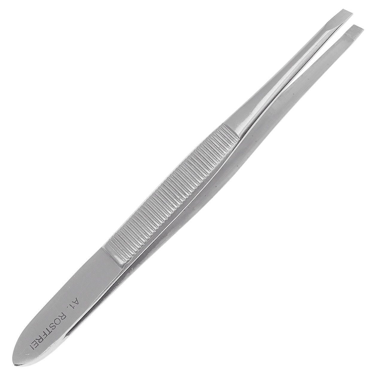 May Gesichtshaarentferner Haarzupfpinzette - Länge: 9,5 cm - mit gerillter Greiffläche - Breite