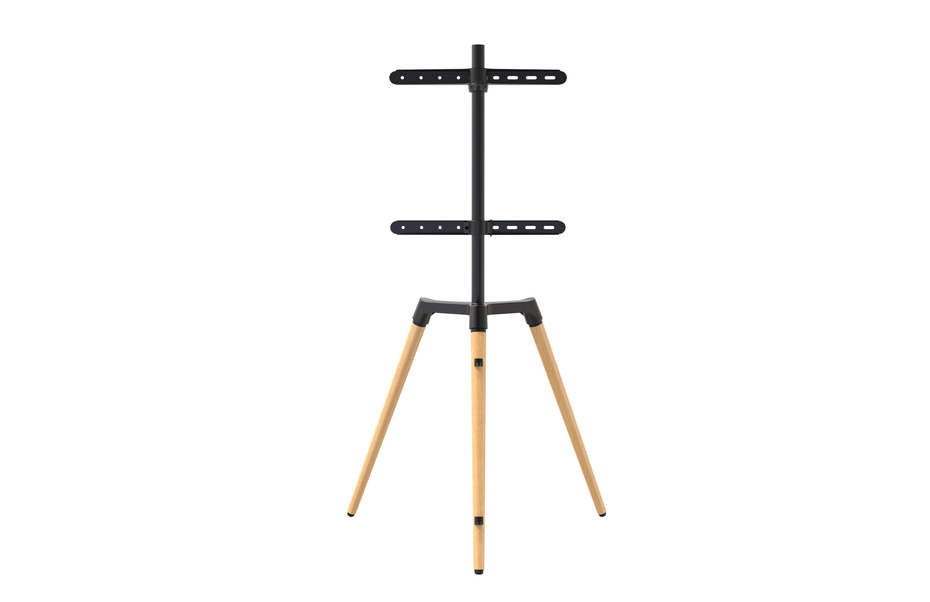 Xantron TV-Standfuß universal Tripod für 50–65" Fernseher,TVS-T400B, schwarz, (bis 65 Zoll, 140° schwenkbar (70), Echtholz-Design, mit Sicherheitsgurt & Gummifüßen)