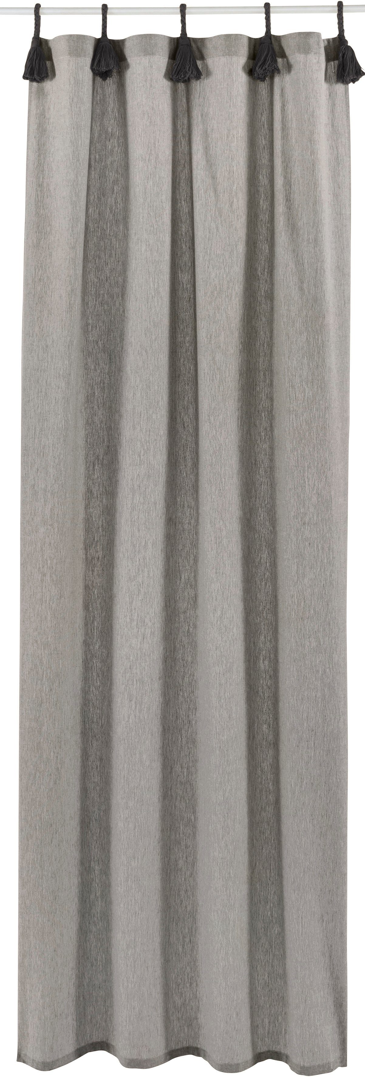 Vorhang Jada, (1 Bio-Baumwolle, by LeGer gewebt, St), Schlaufen Lena Größen grau Home verschiedene Gercke, blickdicht, blickdicht