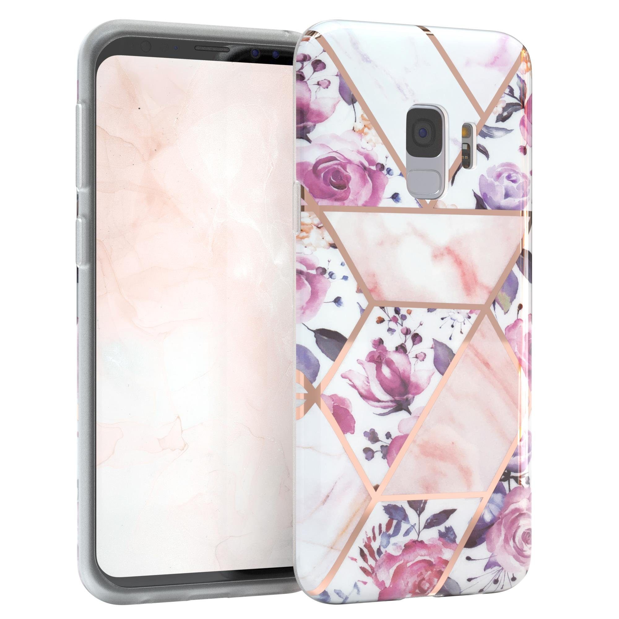 EAZY CASE Handyhülle IMD Motiv Cover für Samsung Galaxy S9 5,8 Zoll, Silikonhülle stoßfest Silicon Back Cover Motivhülle Tasche Rosé Gold