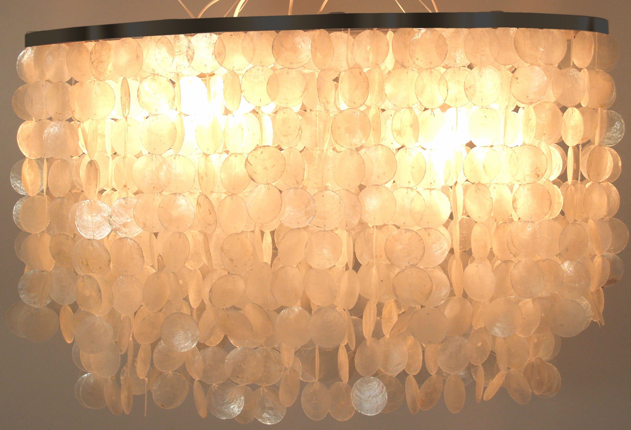 Guru-Shop Deckenleuchten Deckenlampe, Muschelleuchte aus hunderten.., Leuchtmittel nicht inklusive Modell Colima