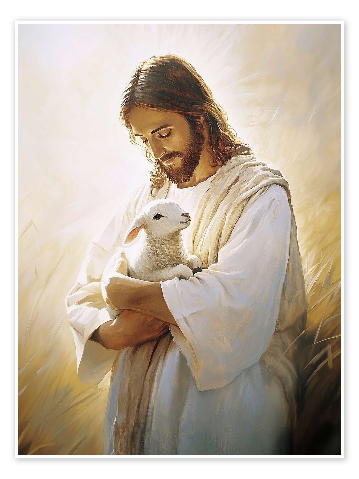 Posterlounge Wandbild Jesus Christus hält das fehlende Lamm, TAlex, erhältlich als Poster, Leinwandbild, Wandsticker oder Acrylglasbild