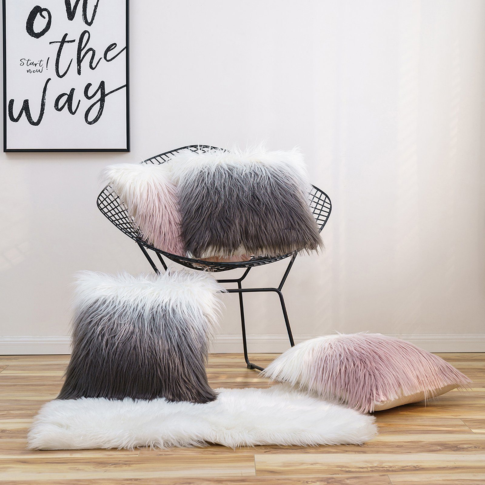 Rosnek Kissenbezug Weiches Plüsch Langes Fell, günstig online kaufen