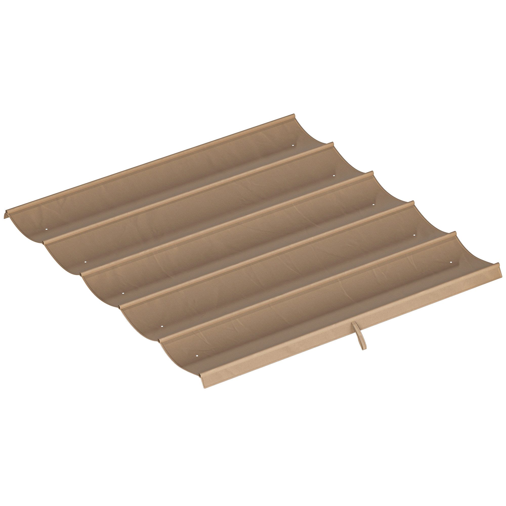 Outsunny Pavillon-Ersatzdach Welle Überdachung wasserdicht einziehbar mit Regenabflusslöchern, 180 g/m², 255 x 255 cm (einziehbar Welle Überdachung, Schattenabdeckung), für Garten, Terrasse, 250 x 255 cm Braun