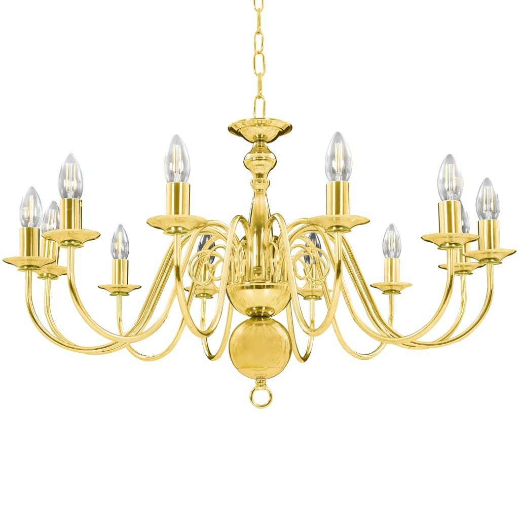 vidaXL Kronleuchter Kronleuchter Golden 12 x günstig online kaufen