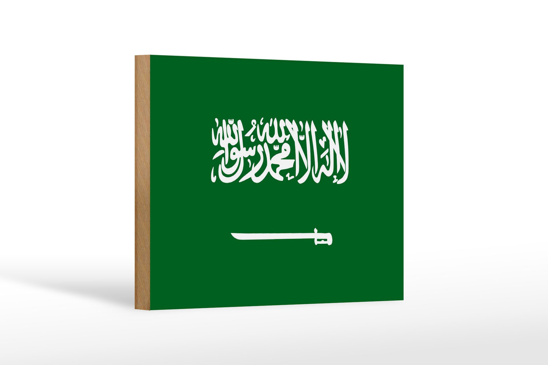 Femer GmbH Holzbild Flagge Saudi-Arabien 18x12 cm Flag Saudi Arabia, Flaggen (1 St), Glatte Holzfaserplatte (MDF), vorn beschichtet