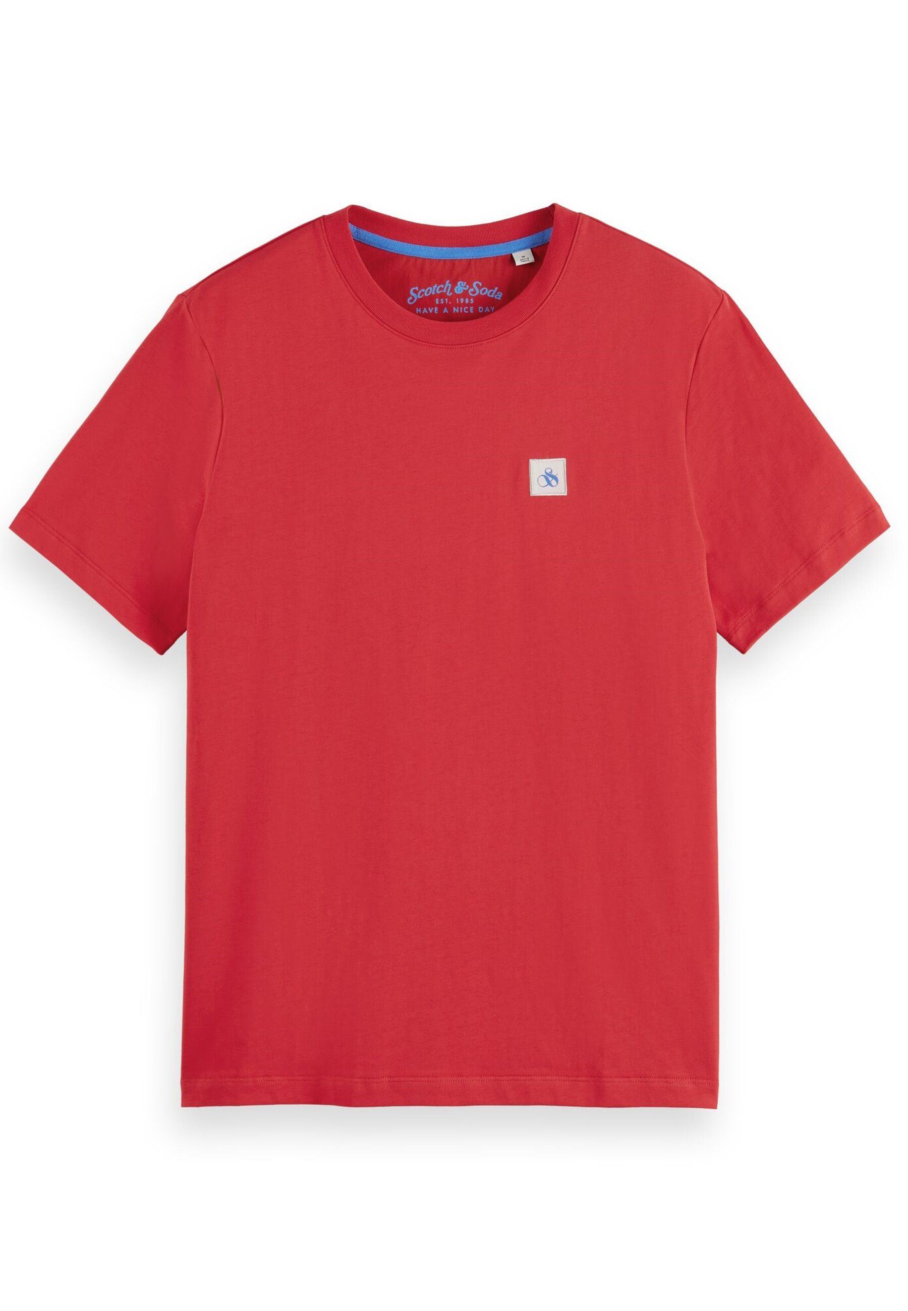 Scotch & Soda T-Shirt Shirt Kurzarmshirt mit Rundhals-Ausschnitt und (1-tlg) rot