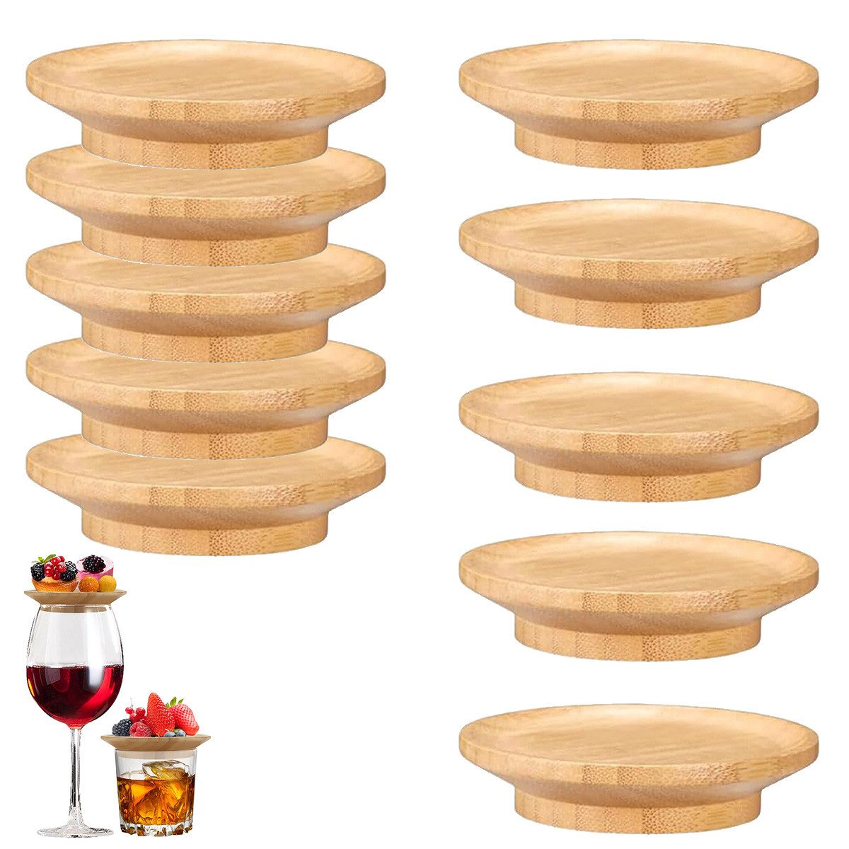 Novzep Weinglas Weinglasaufsatz,10 Stück Charcuterie Topper, Glasdeckel