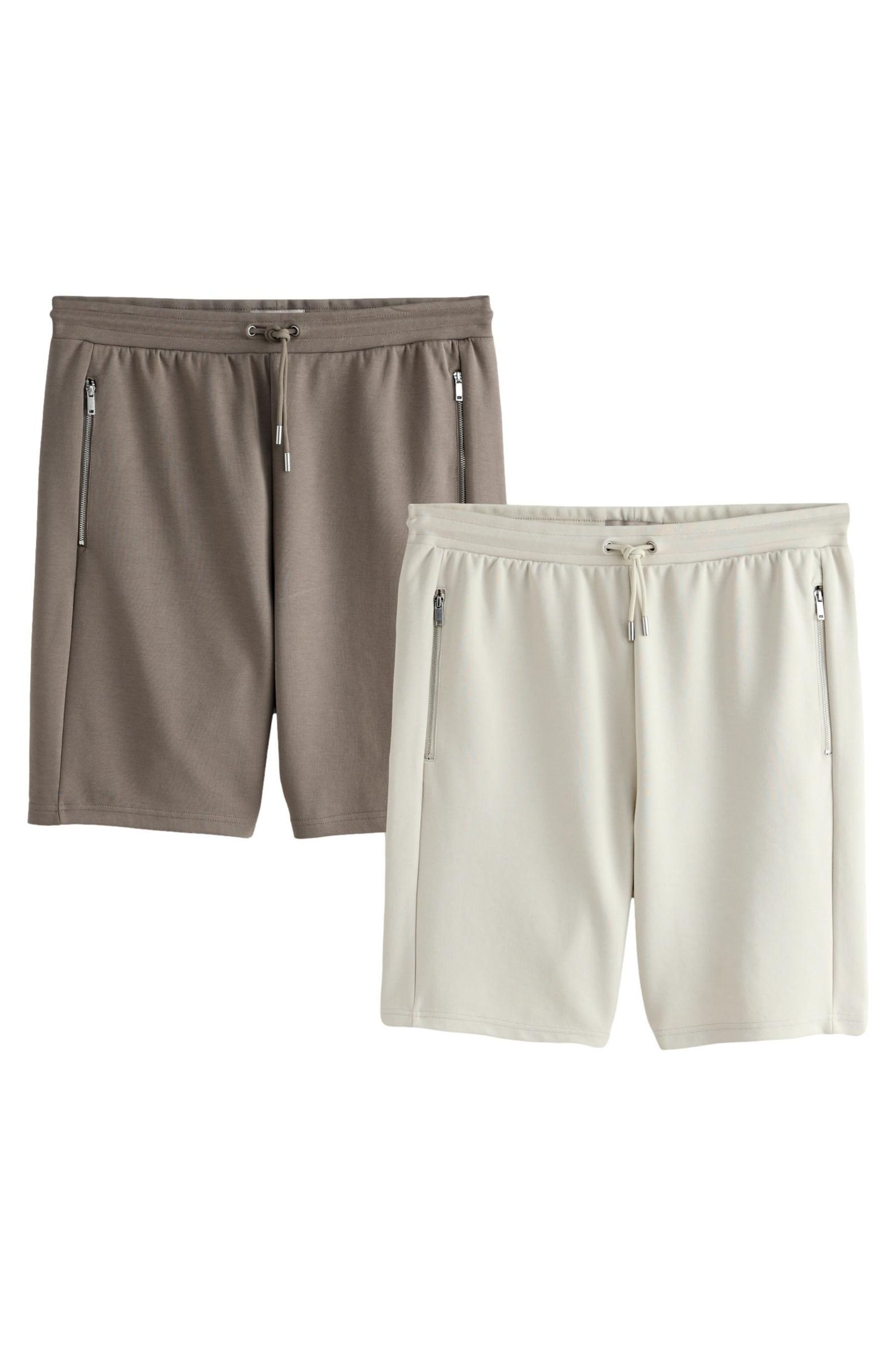 Next Sweatshorts Jersey-Shorts mit Reißverschlusstasche, 2er-Pack (3-tlg)