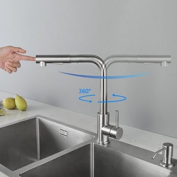 CECIPA Spültischarmatur Küchenarmatur Spültischarmatur Ausziehbar Niederdruck Wasserhahn