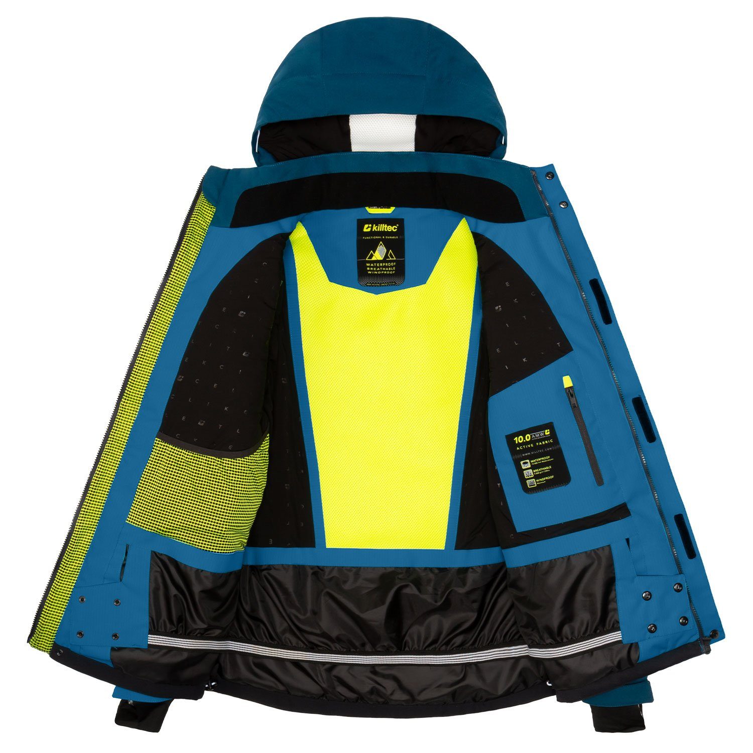 Killtec Skianzug Herren Skijacke + Skihose (blau/limette, Gr. S)