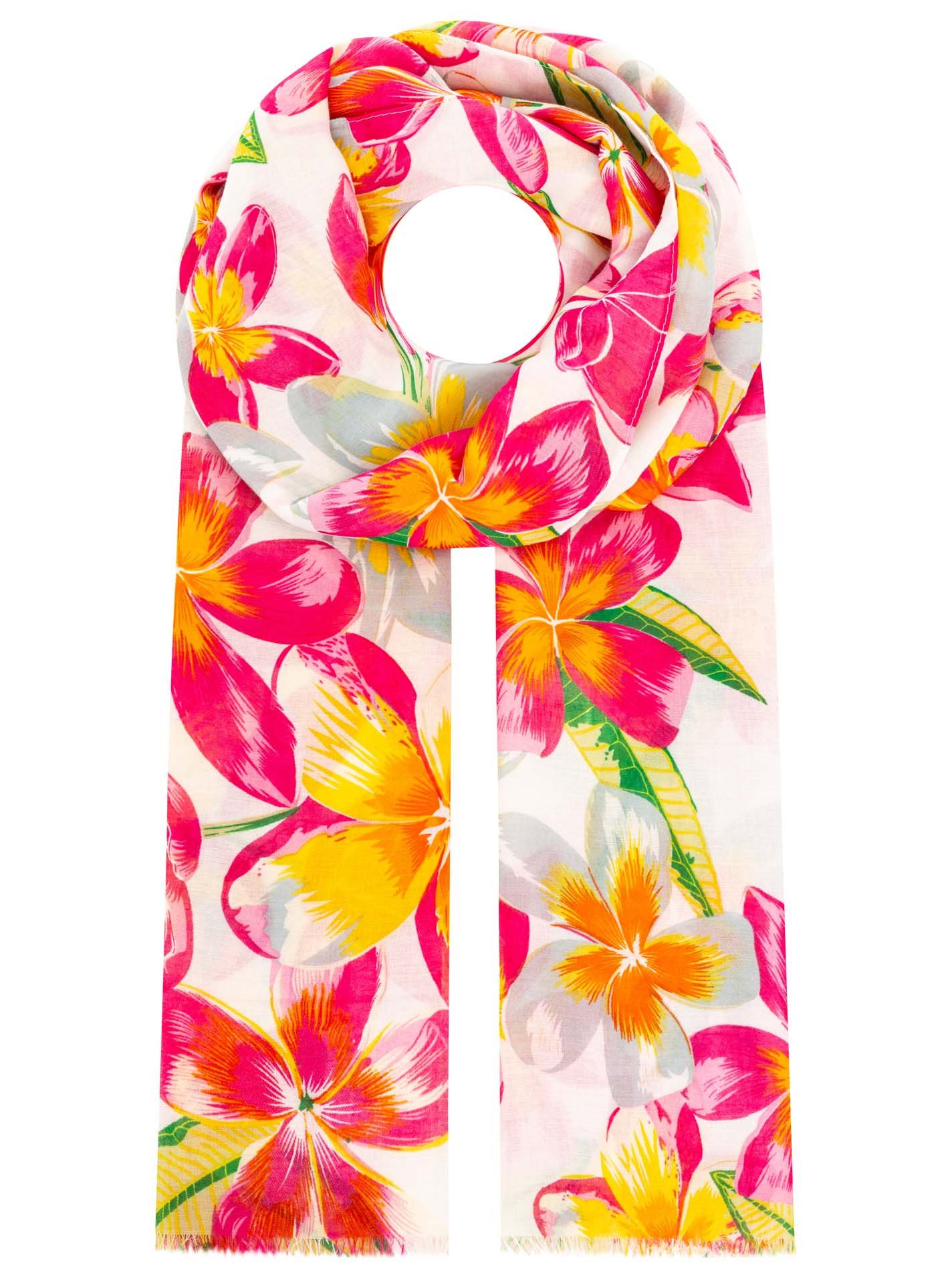 Zwillingsherz Schal "Floral", Blumenmuster, leichter Stoff