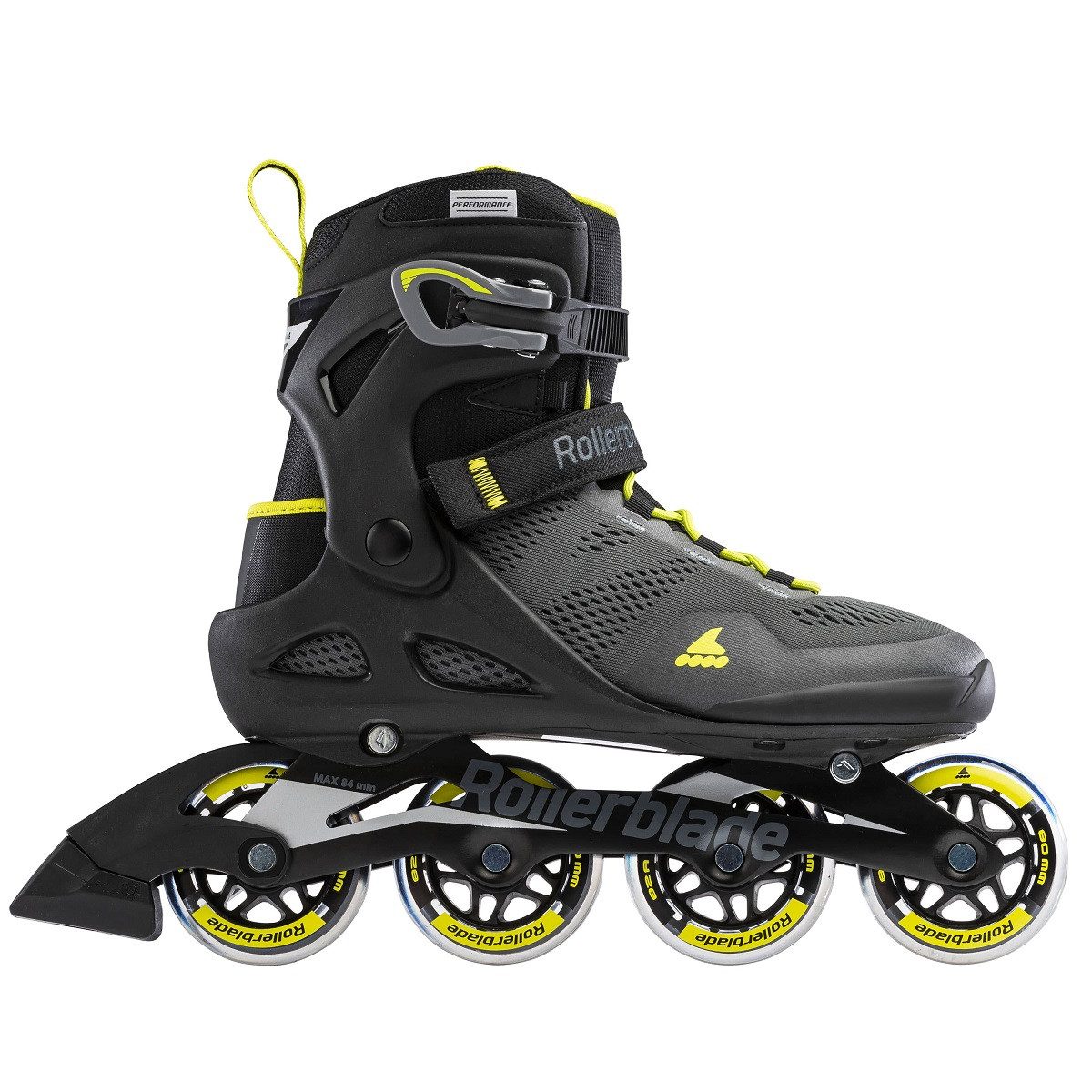 ROLLERBLADE Inlineskates Macroblade 80 (Rollen: 80mm/82A, Kugellager: SG5) schwarz/lime Herren