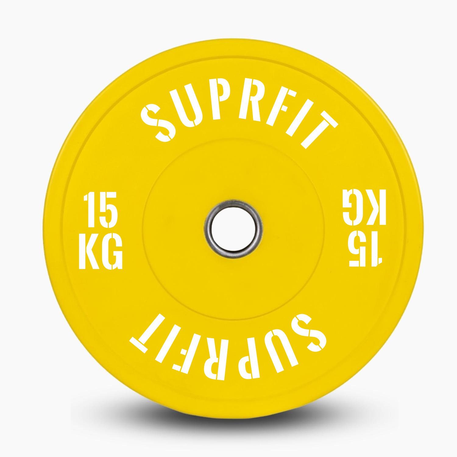 Colored SF Logo Plate SUPRFIT Gelb Hantelscheiben (einzeln) White Bumper