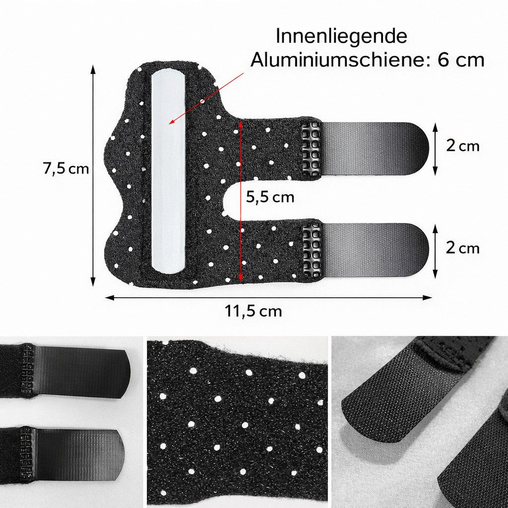 COOL-i ® Handbandage Fingerschiene verstellbar mit Aluminiumstütze, 2 Stück, Fingerbandage stabilisierend, atmungsaktiv, für Alltag & Arbeit