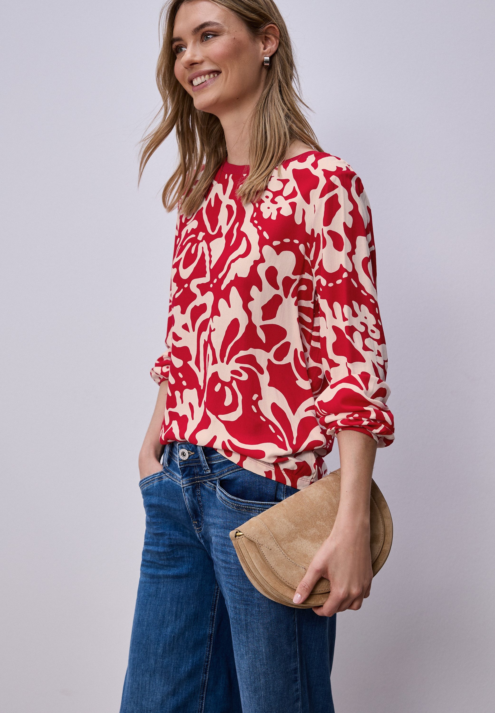 STREET ONE Langarmshirt mit floralem Muster