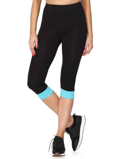 Merry Style Leggings Damen Leggings aus Baumwolle mit angenähtem Bündchen MS10-379 (1-tlg) elastischer Bund