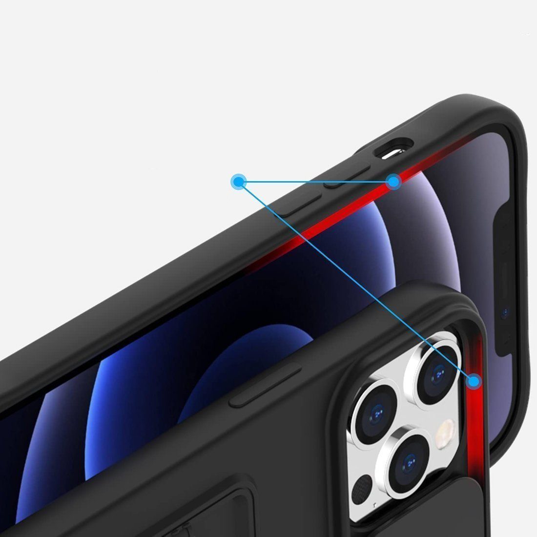 cofi1453 Handyhülle CamShield Silikoncover Kameraschutz Kompatibel mit Xiaomi Mi 11 Lite, Cover Schutzhülle