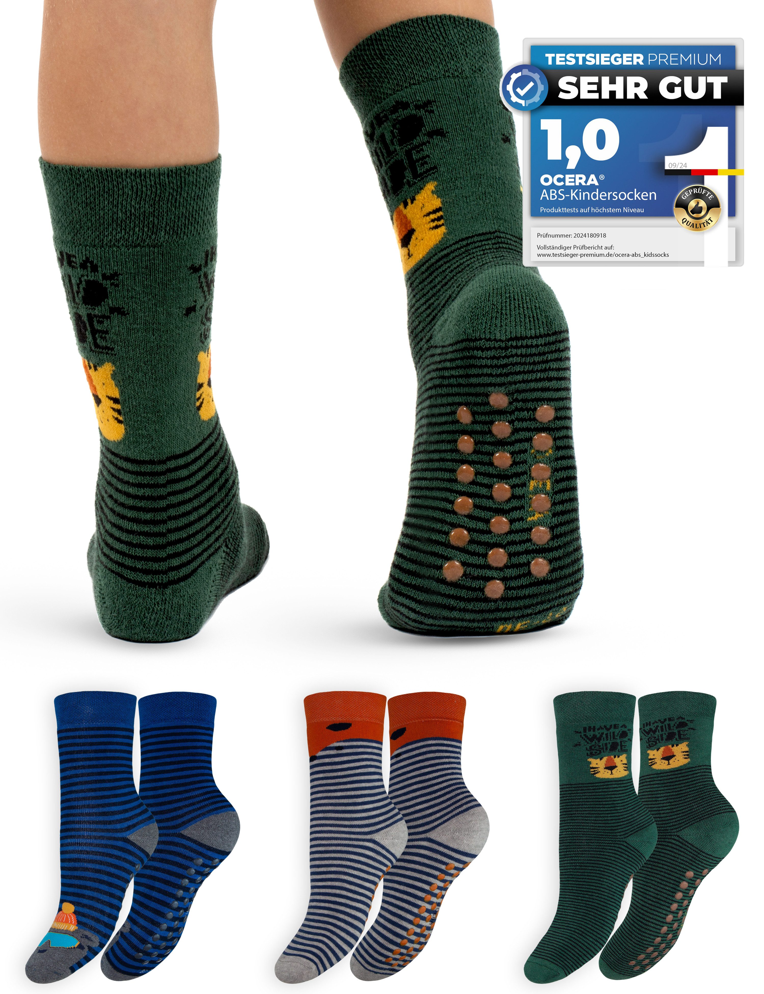 OCERA ABS-Socken OCERA 3 Paar Kinder Stoppersocken mit ABS - unisex (3-Paar)