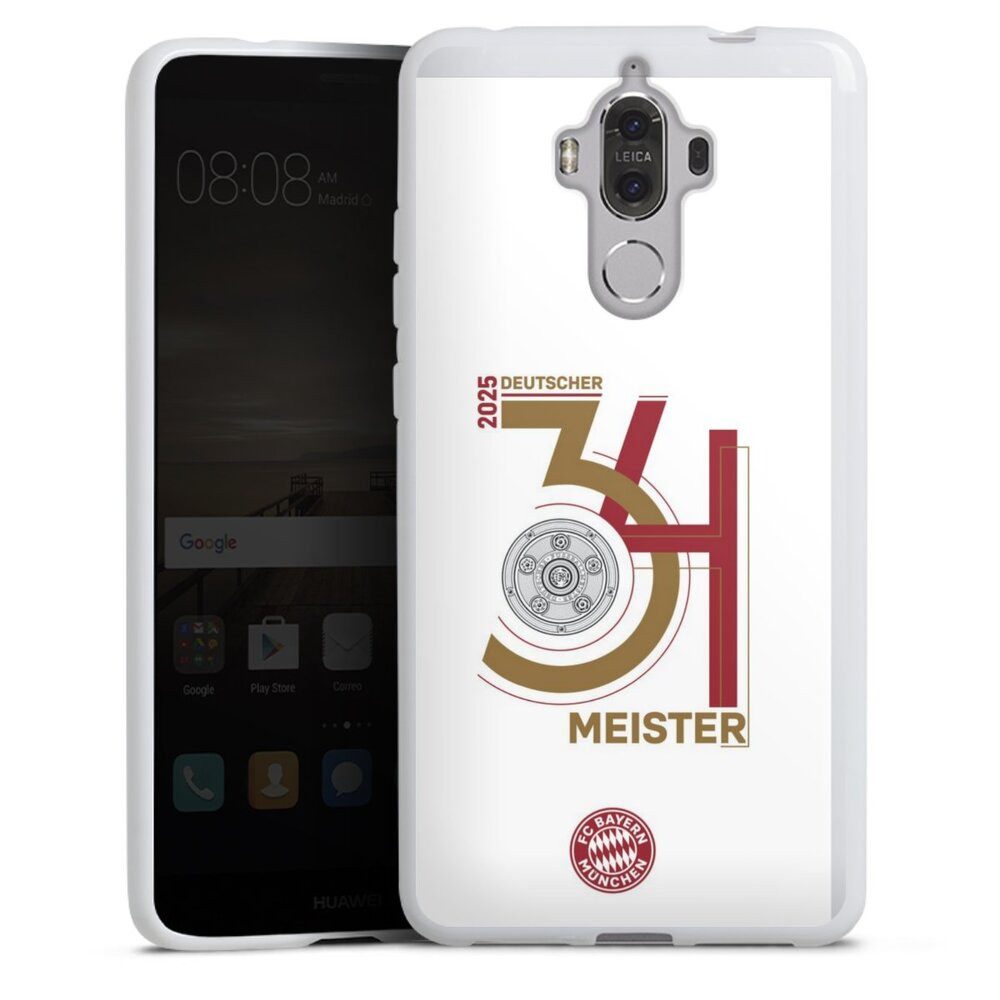 DeinDesign Handyhülle FC Bayern München Meister Offizielles Lizenzprodukt, Huawei Mate 9 Silikon Hülle Bumper Case Handy Schutzhülle