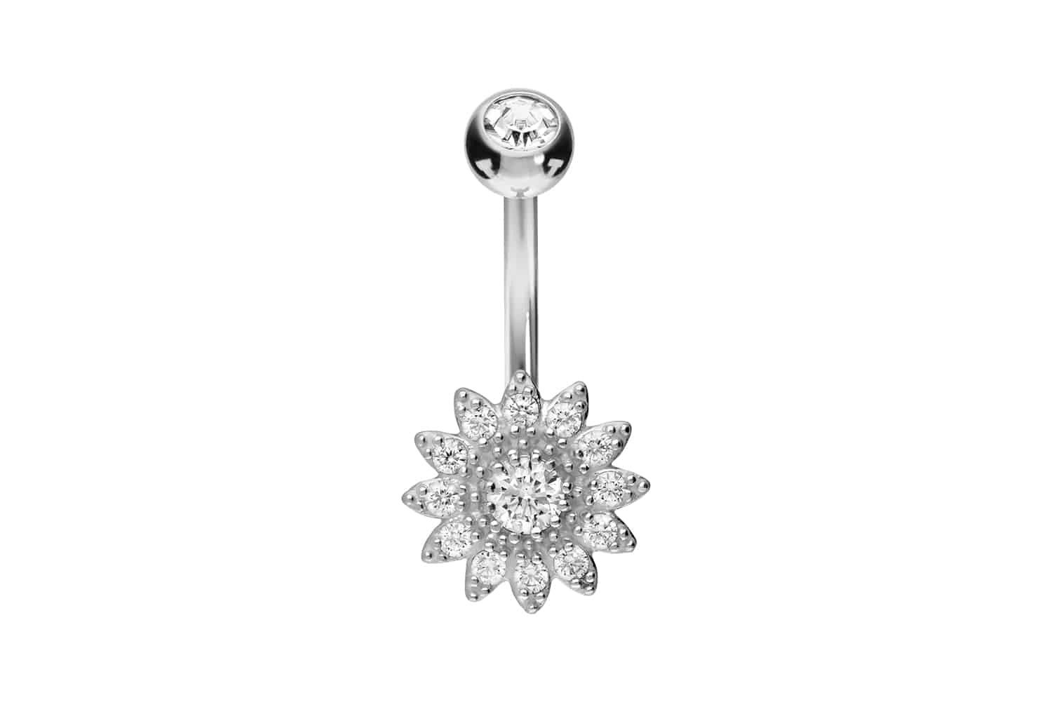 Bauchnabelpiercing Chirurgenstahl Bananabell KRISTALLBLUME