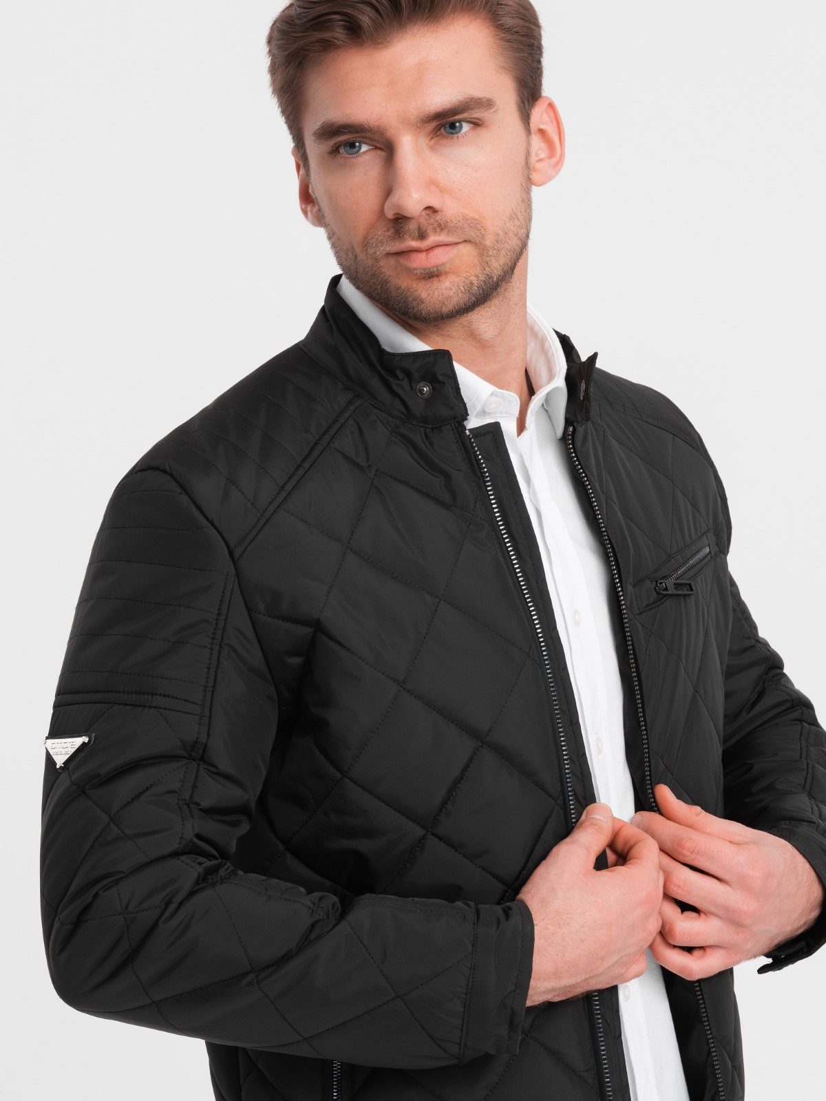 Steppjacke BIKER Herren-Steppjacke mit Rautenmuster