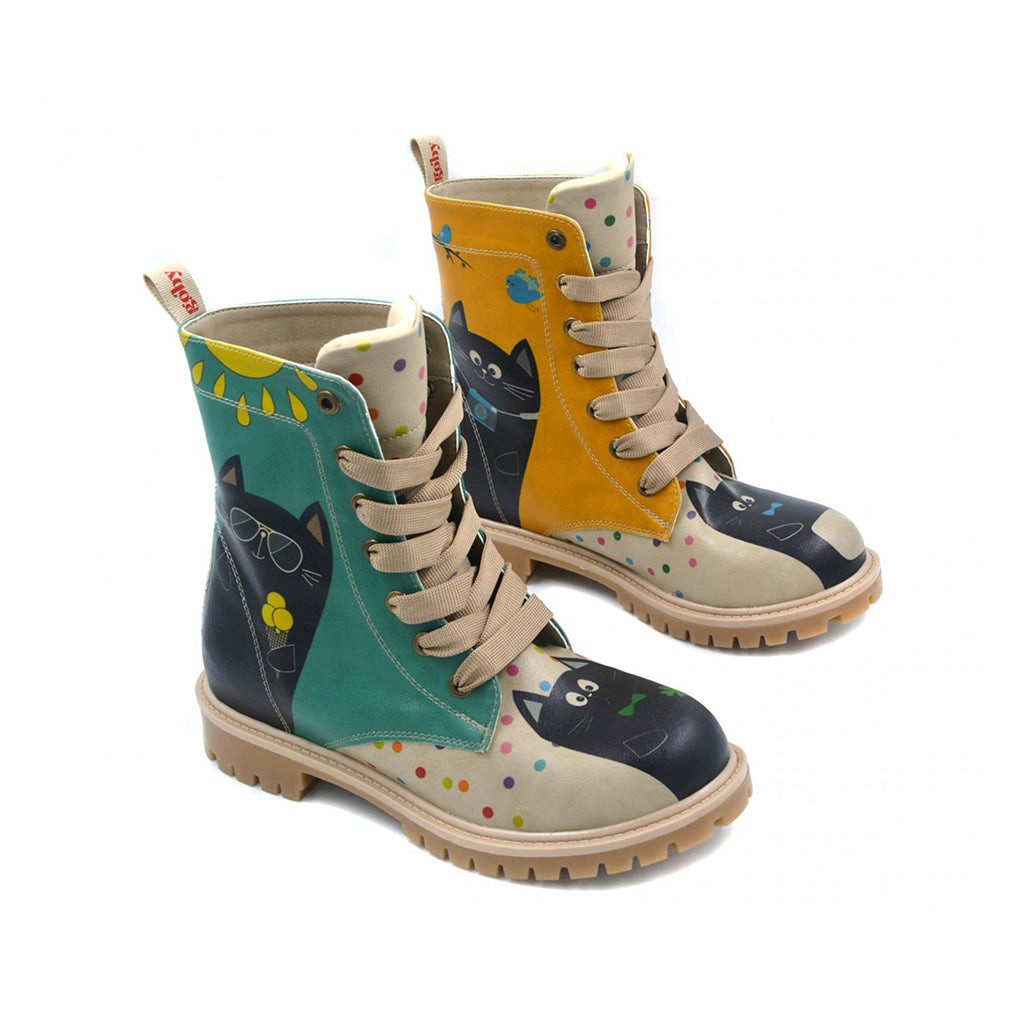 LaMarta Damenstiefel Vegan, Сапоги-KEEP CALM Schnürboots, stiefeletten Schnürstiefel