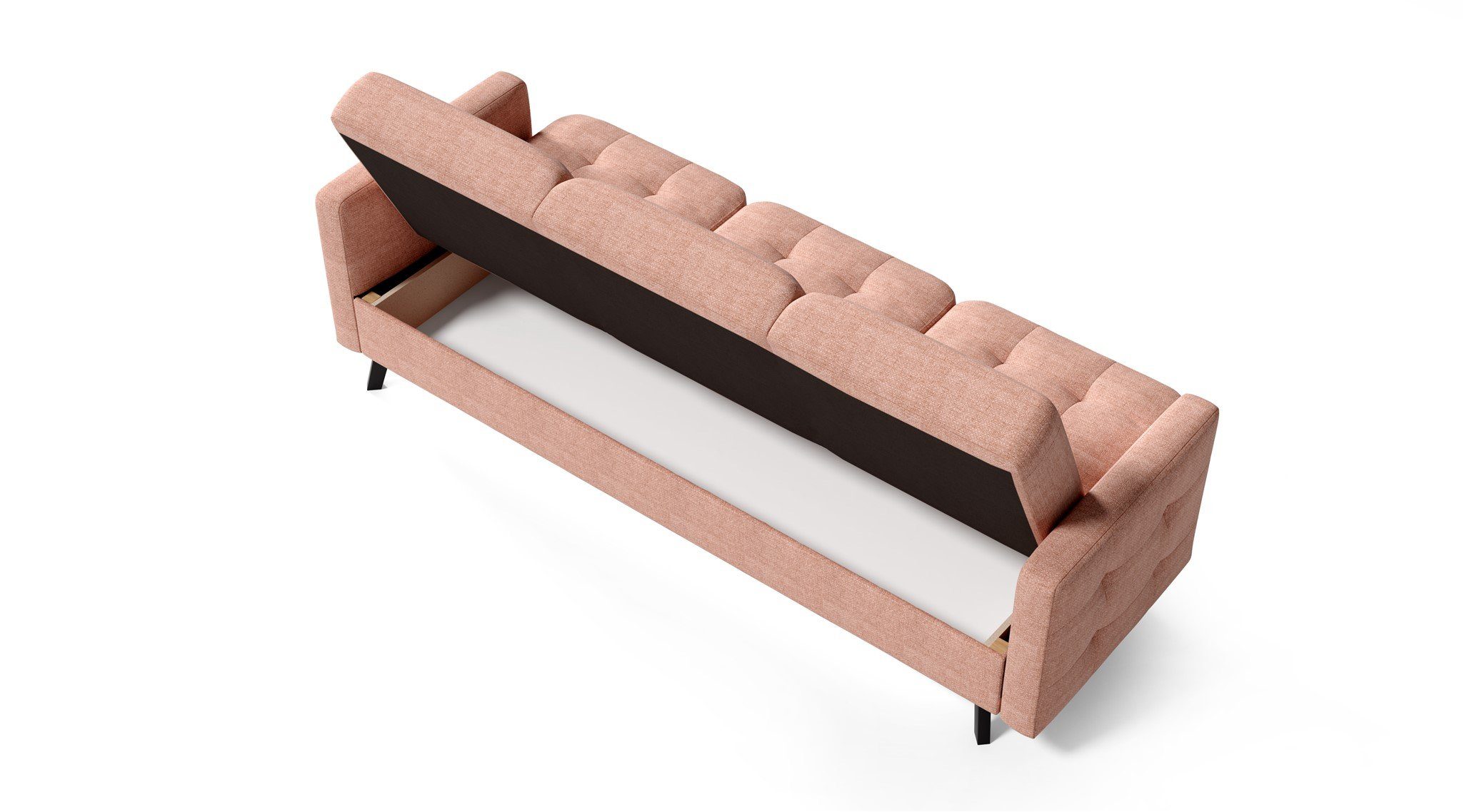 Fun Möbel Sofa 3-Sitzer Rundumbezug Stoff in Luis, Designersofa x Schlafsofa Bettkasten Schlaffunktion, GARNET Inkl. und Rosa 1